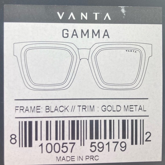 VANTA GAMMA Italian Sunglasses  - Gloss Black & Gold - $265.00 main image 9
